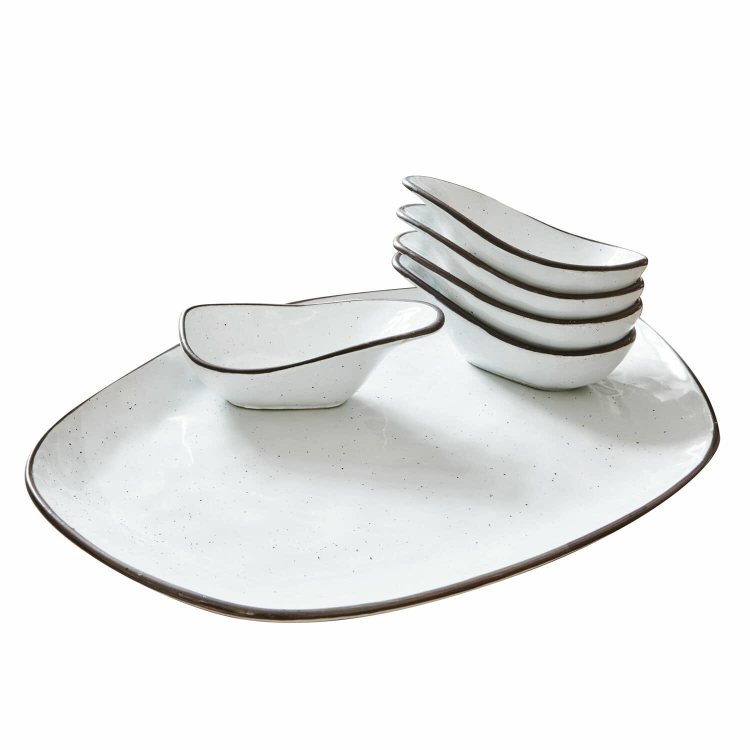 Set di 6 ciotoline su piatto Biarré