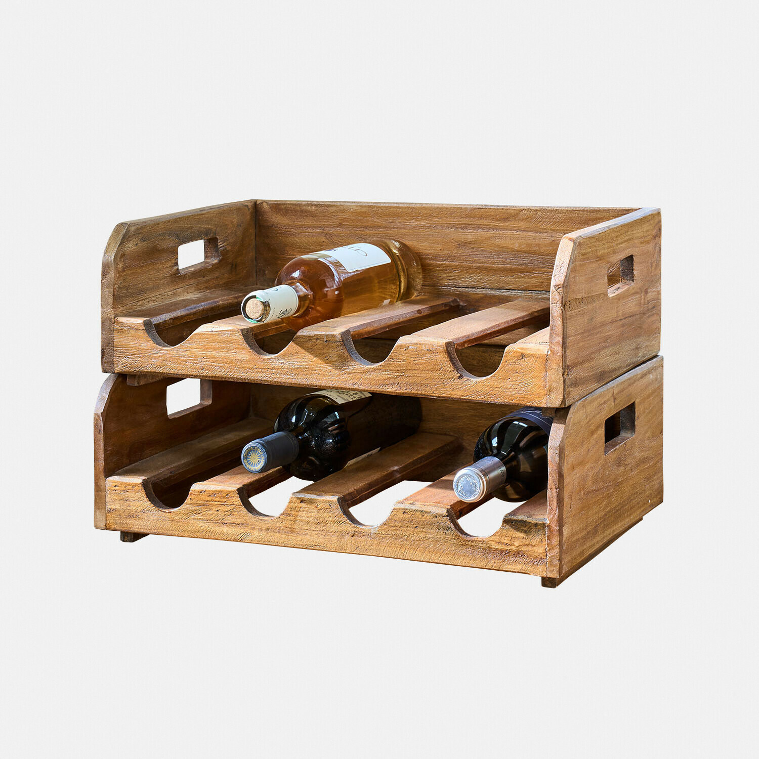 Coppia di portabottiglie Crestwooden