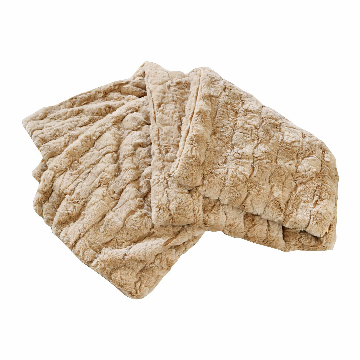 Plaid Dorelice Coperta beige morbida in pelliccia sintetica, perfetta per un ambiente accogliente e decorativo