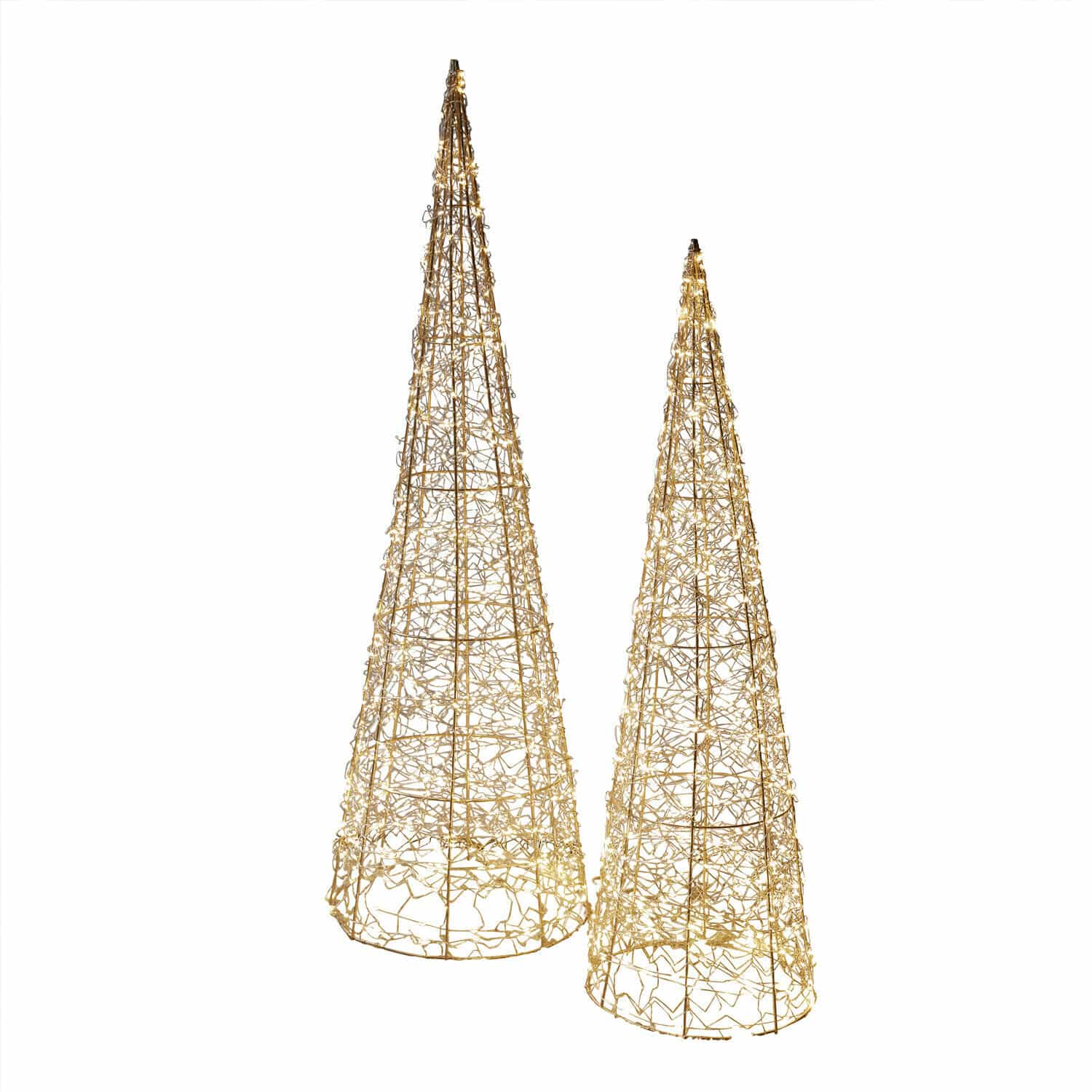 Coppia di alberelli con luci a LED Oakworth