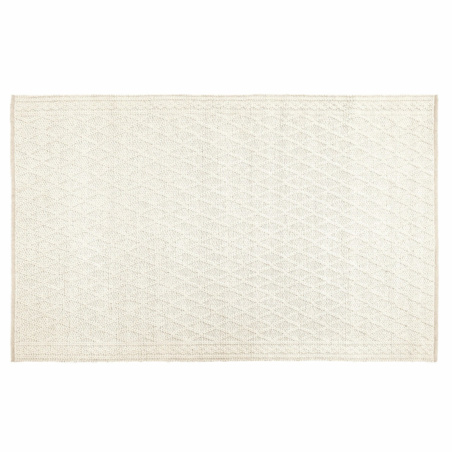 Tappeto Poloma Tappeto in cotone beige con motivo a diamante delicato per arredamento elegante