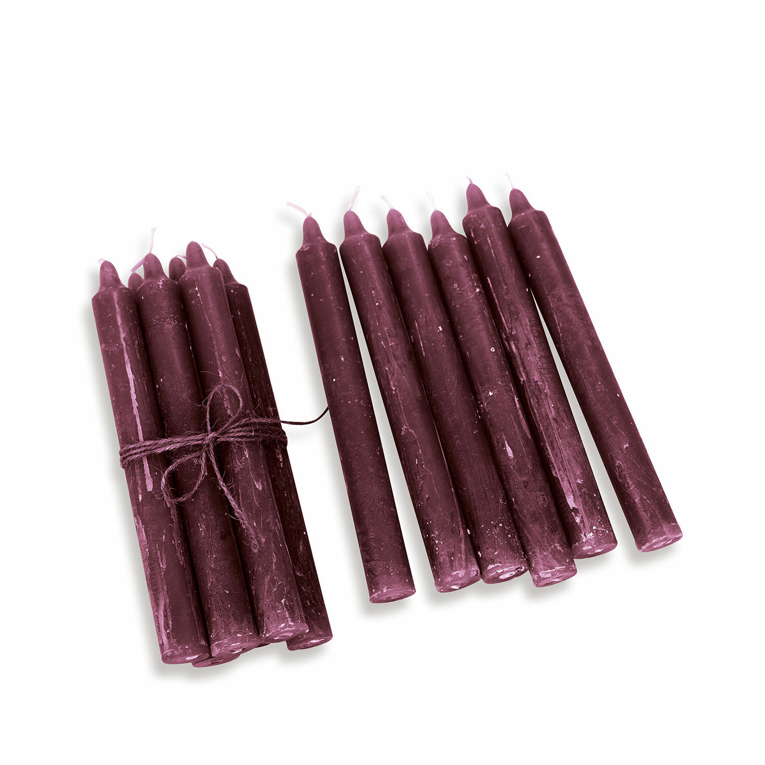 viola Set di 12 candele viola in cera, decorazione per la casa e illuminazione d'atmosfera