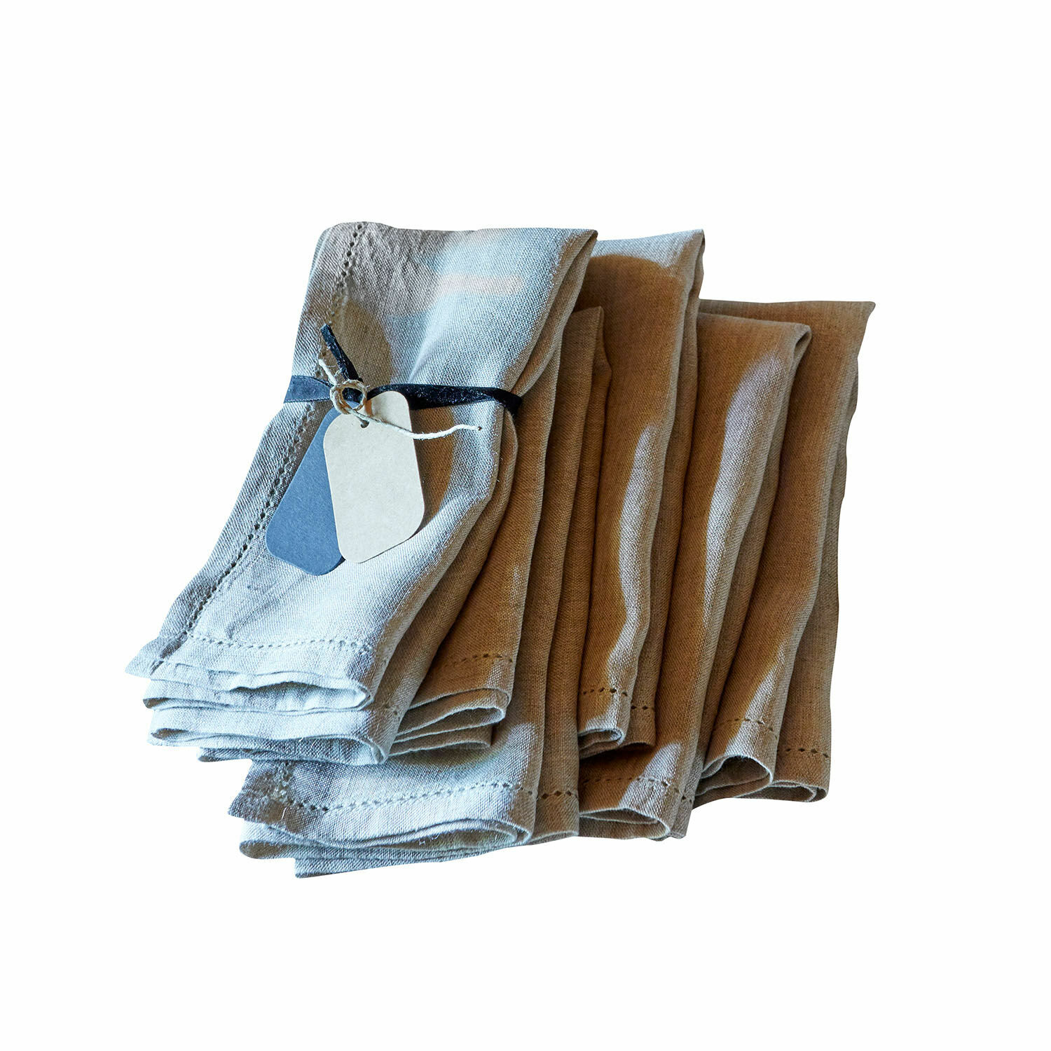 lino Set di 6 tovaglioli in lino Fibi colore naturale per elegante decorazione della tavola