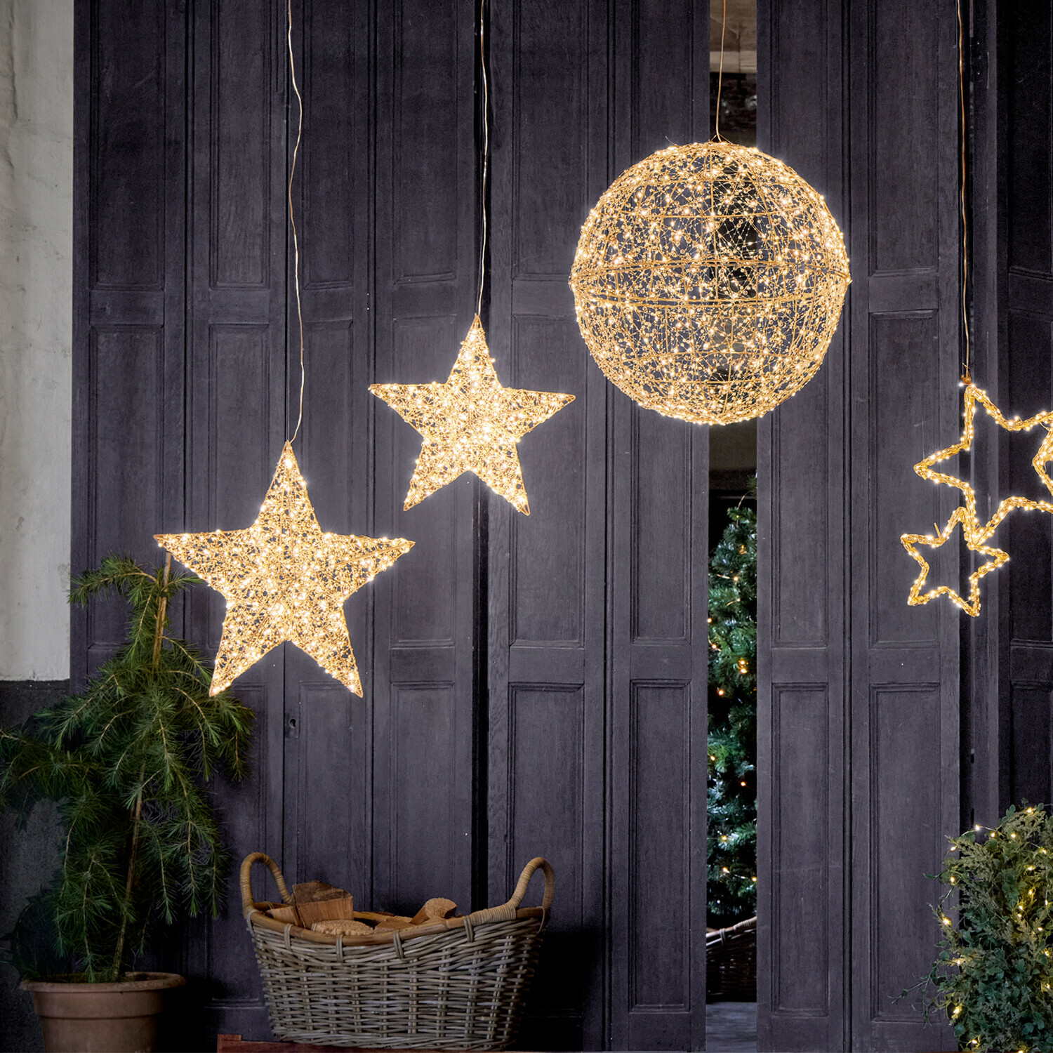 Coppia di stelle a LED Brightens