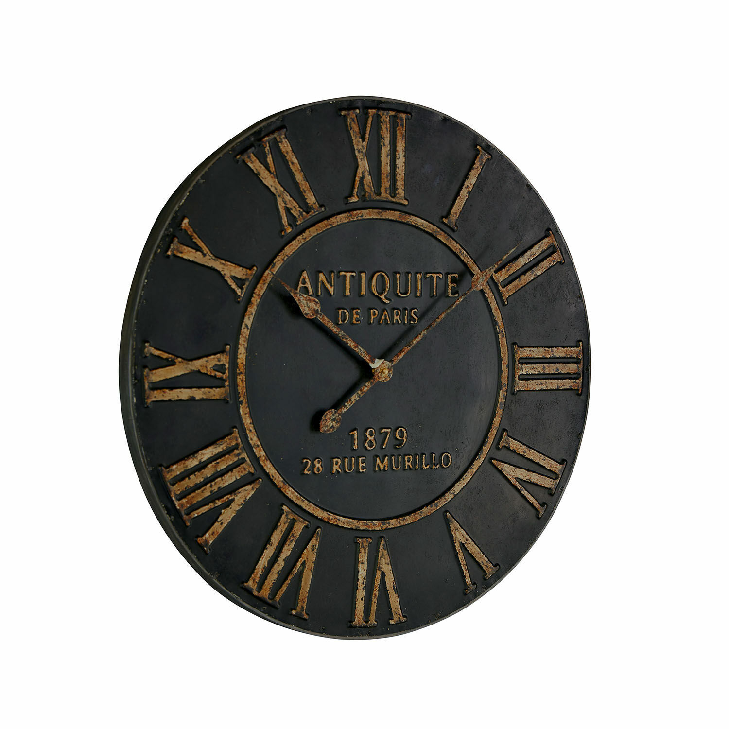 Orologio Murillo Orologio da parete nero con numeri romani e finitura in rame invecchiato stile vintage