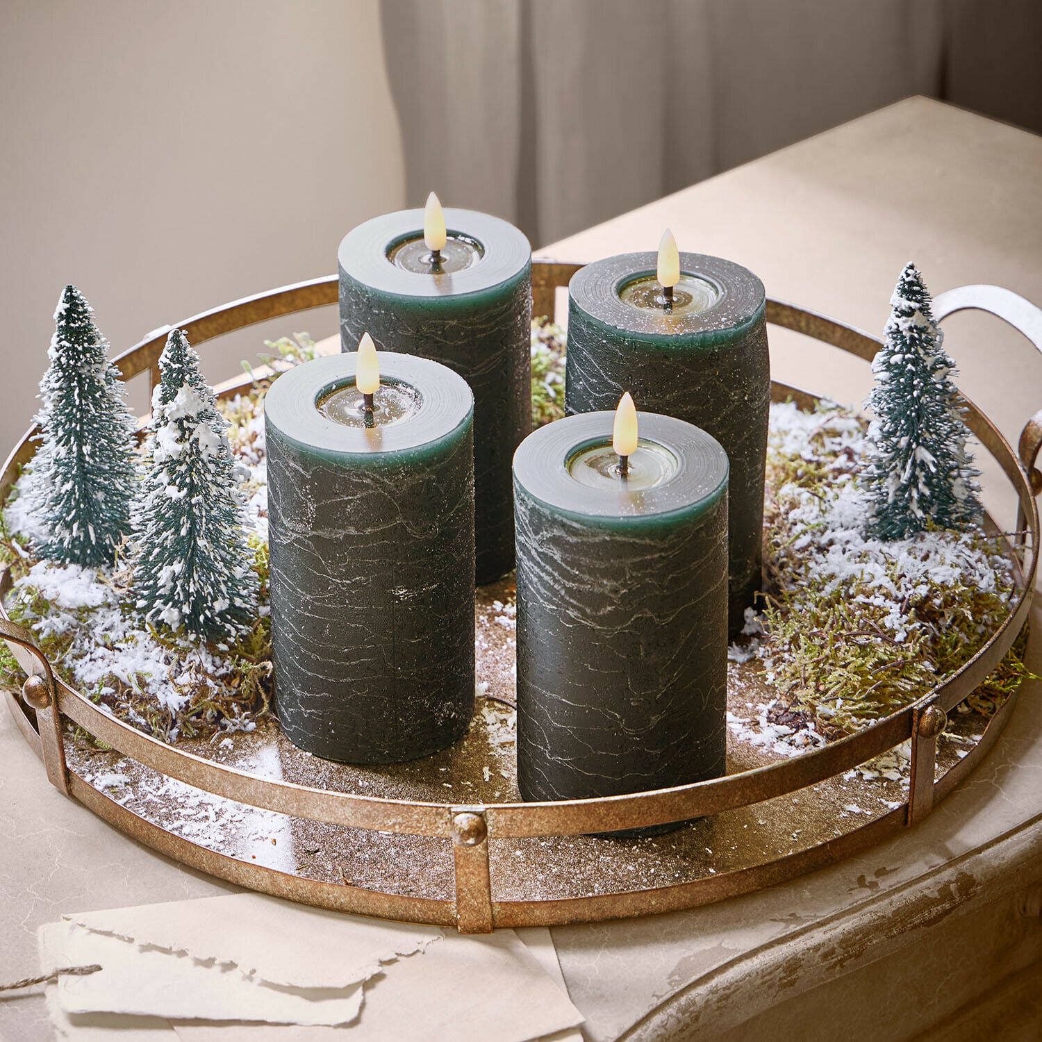Set di 4 candele cilindriche a LED Rimfalla Set di 4 candele cilindriche a LED Rimfalla