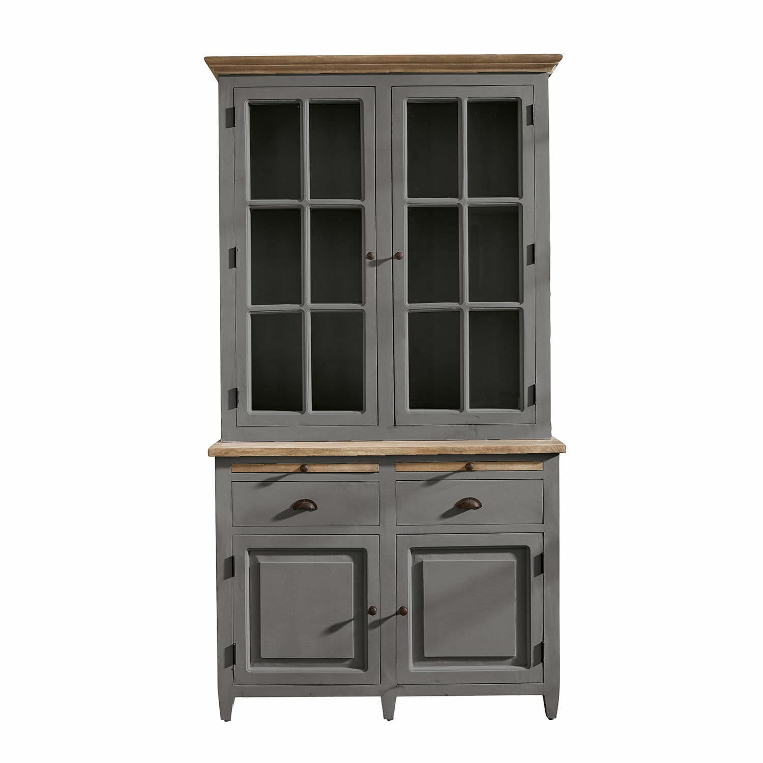 Credenza Vauthiermont in legno grigio con piano e cassetti marroni per riporre oggetti