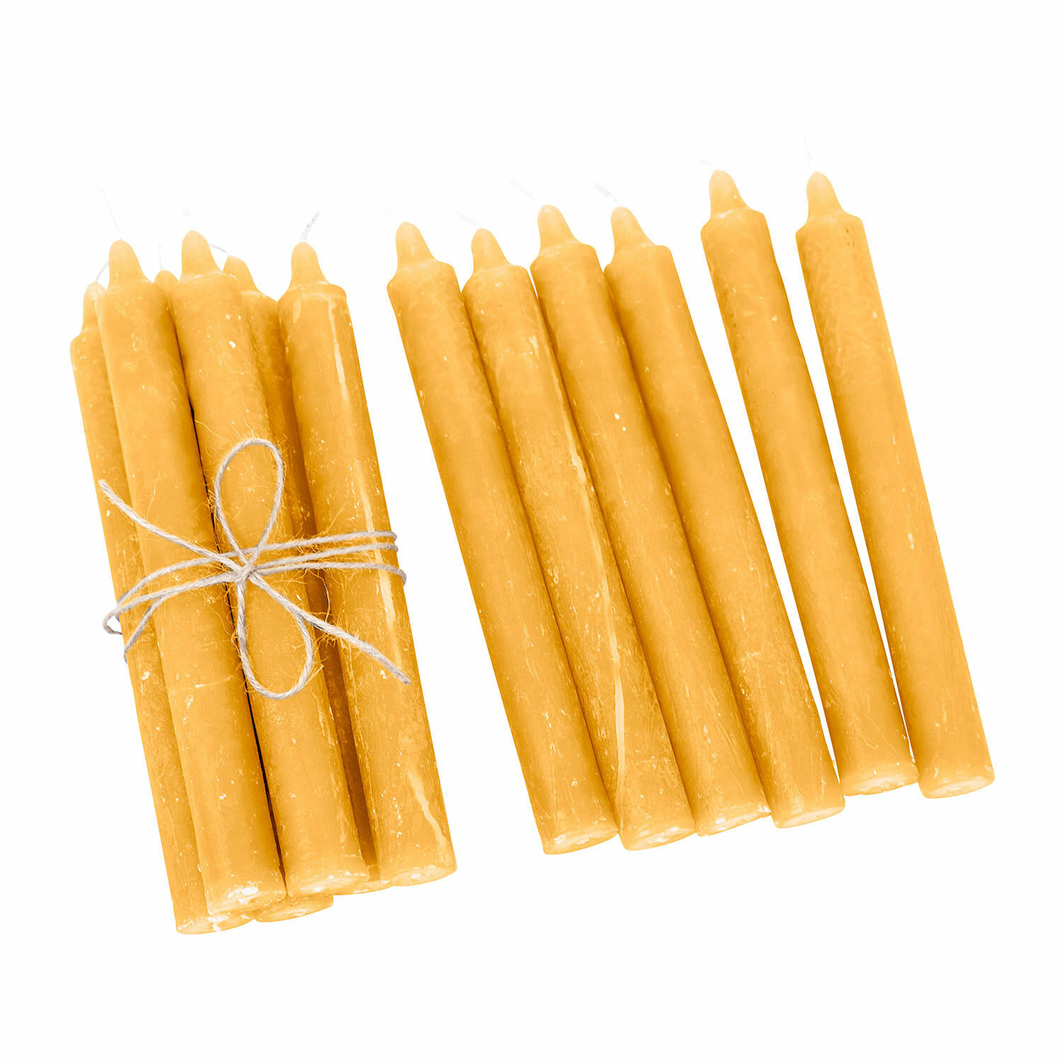 giallo Set da 12 candele gialle Bauceau in cera, candele decorative per casa e interni