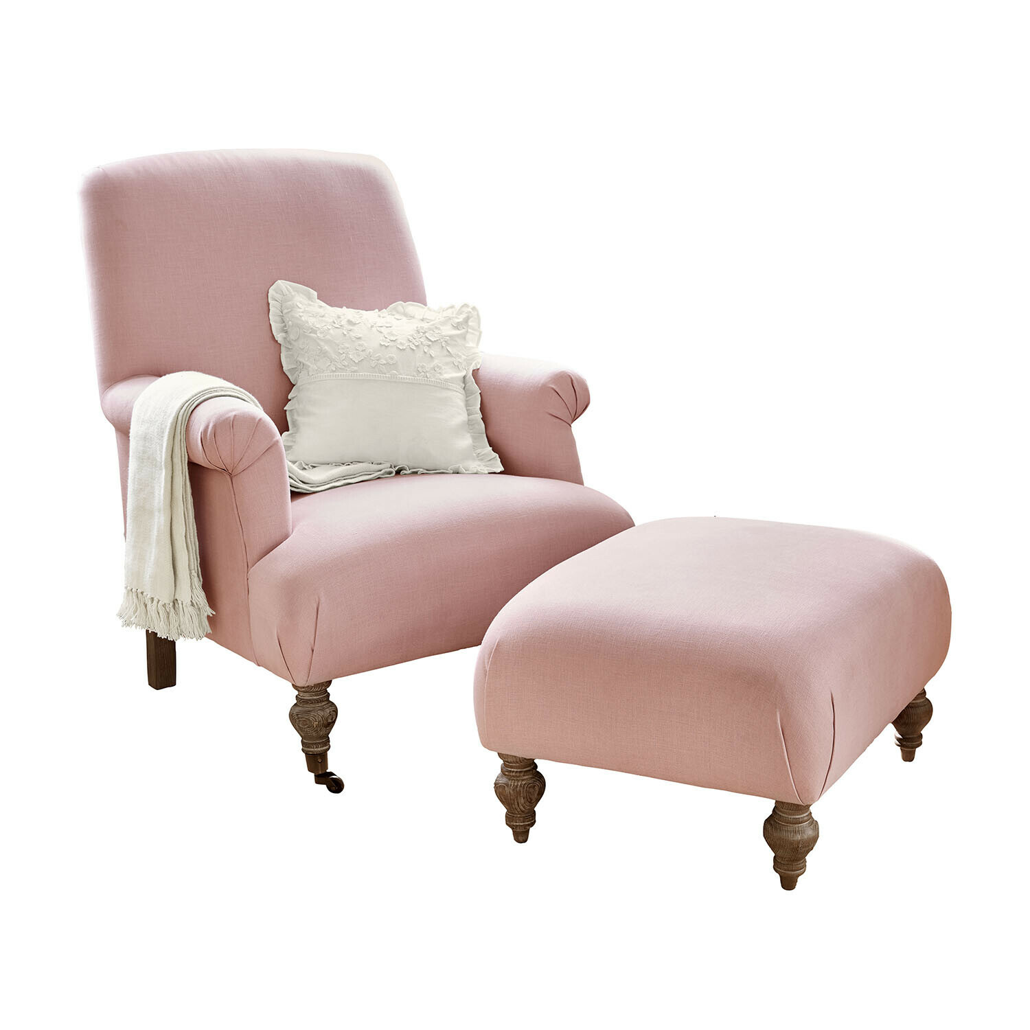 Poltrona con poggiapiedi Rose de Lumière