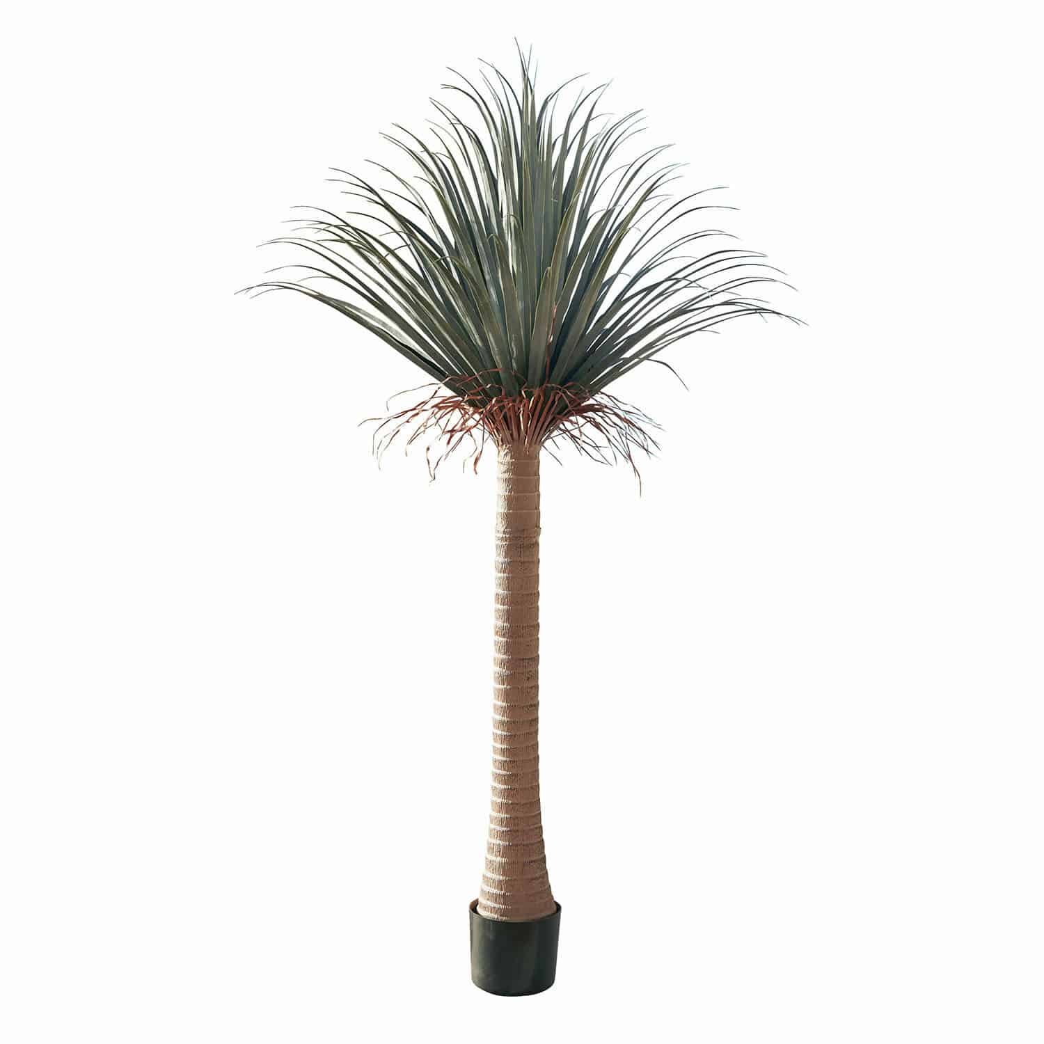 Palma decorativa Remivon Palma artificiale in vaso con tronco marrone e foglie verdi per decorazione interna ed esterna