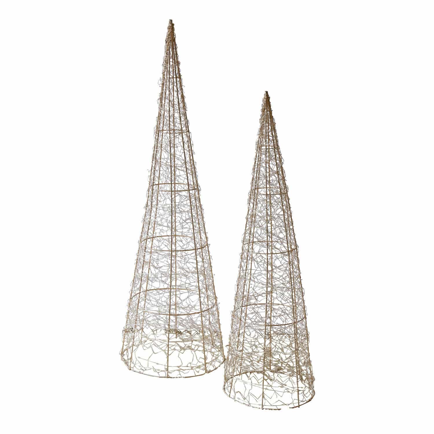 Coppia di alberelli con luci a LED Oakworth