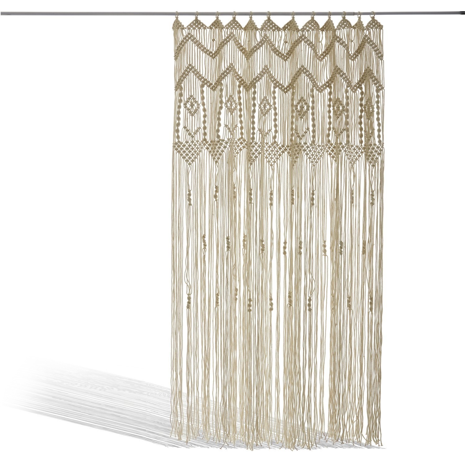 Tenda Jael Tenda macramè decorativa in cotone colore naturale, ideale per interni boho ed etnici.