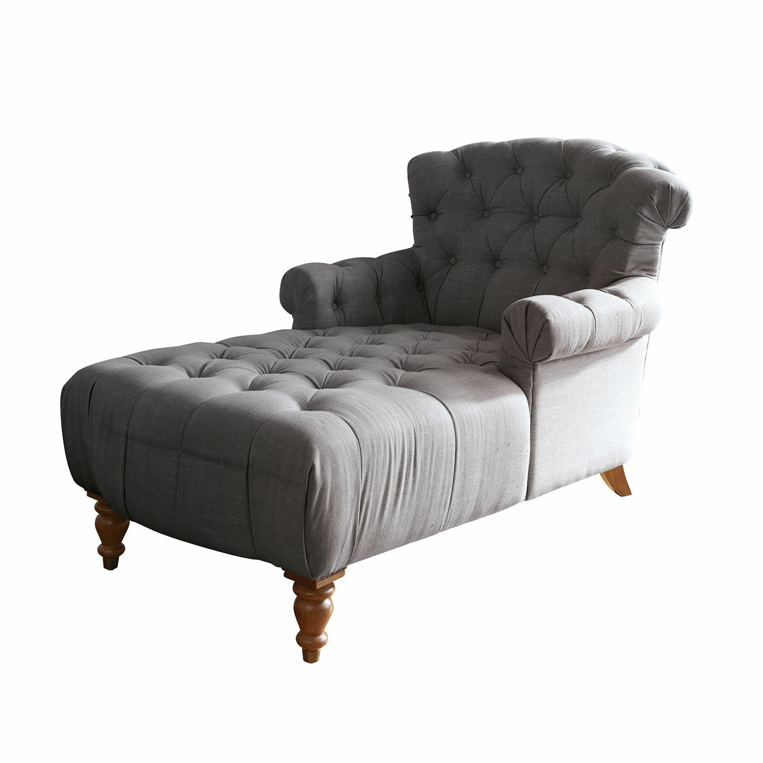 antracite/marrone Chaiselongue Springfield Village grigio antracite con gambe in legno per soggiorno