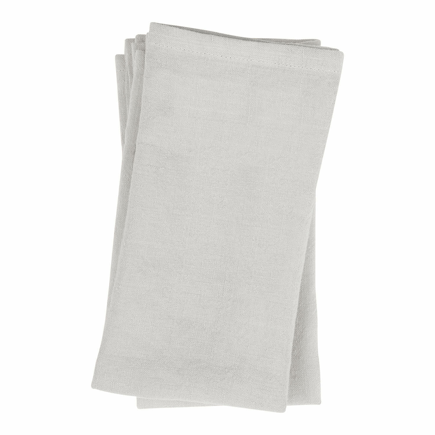 grigio chiaro Set di 4 tovaglioli in lino grigio chiaro Ghis per una tavola elegante