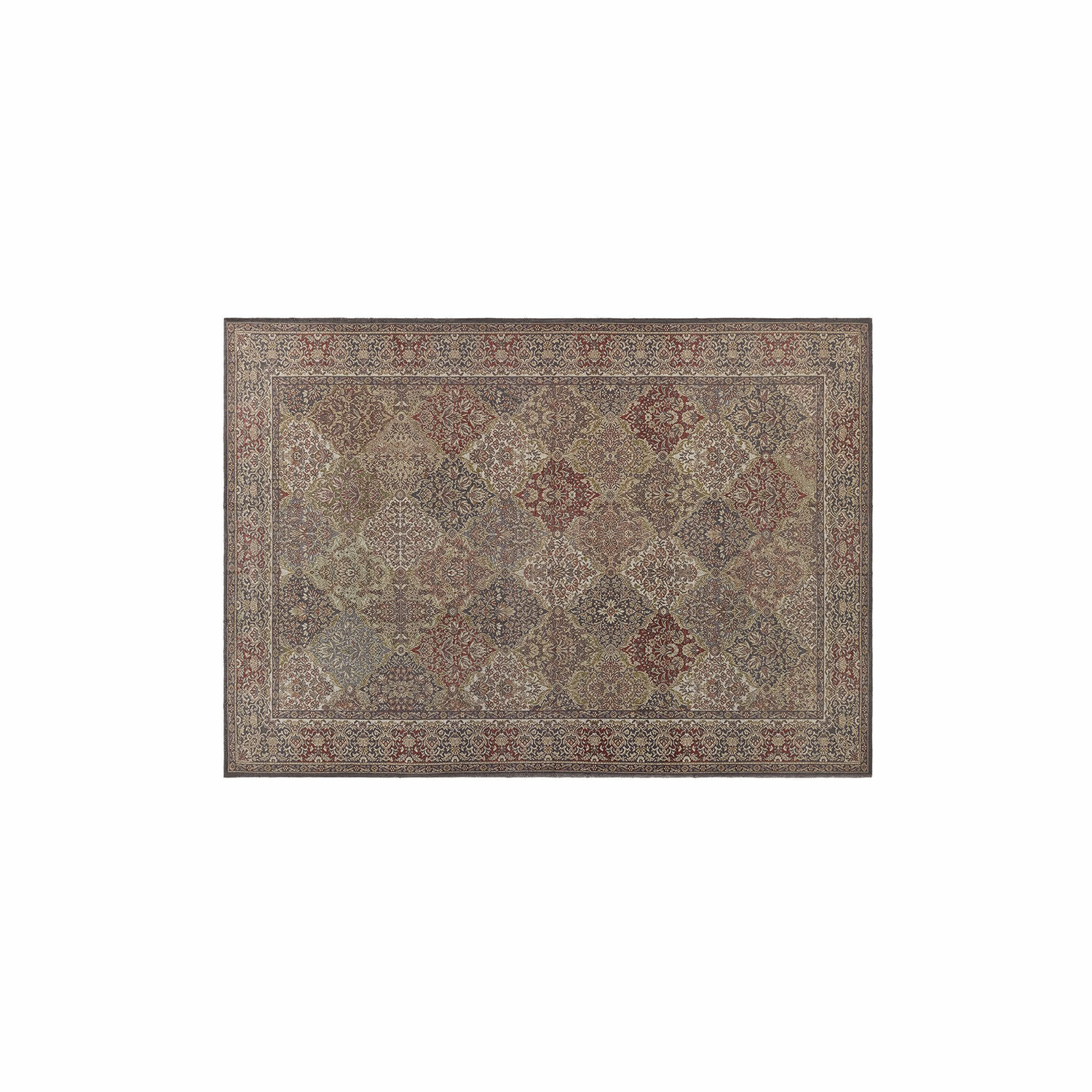 Tappeto per interni ed esterni Malhira Tappeto patchwork in tonalità marroni e rosse, decorativo ed elegante per il soggiorno