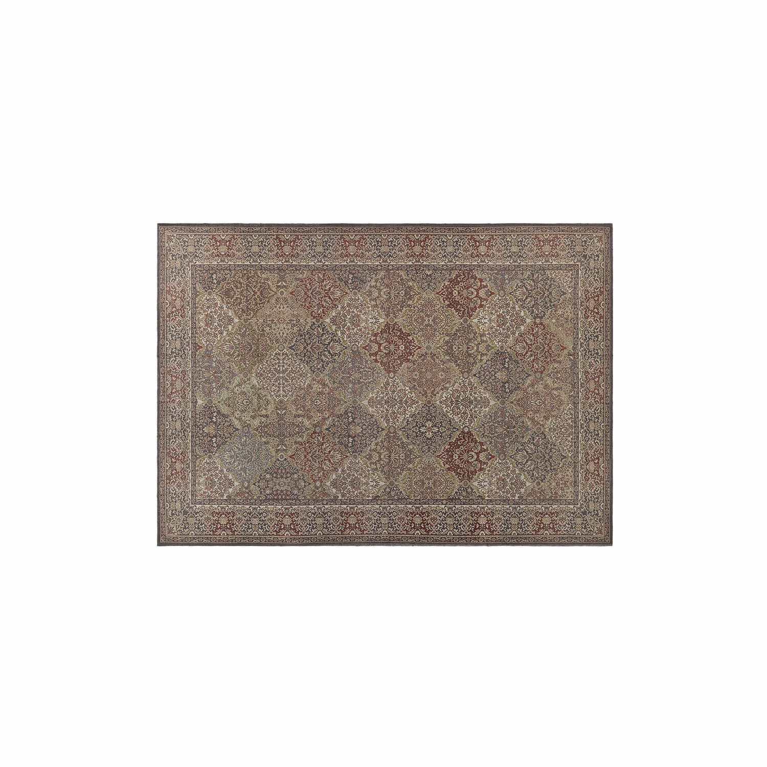 Tappeto per interni ed esterni Malhira Tappeto patchwork in tonalità marroni e rosse, decorativo ed elegante per il soggiorno