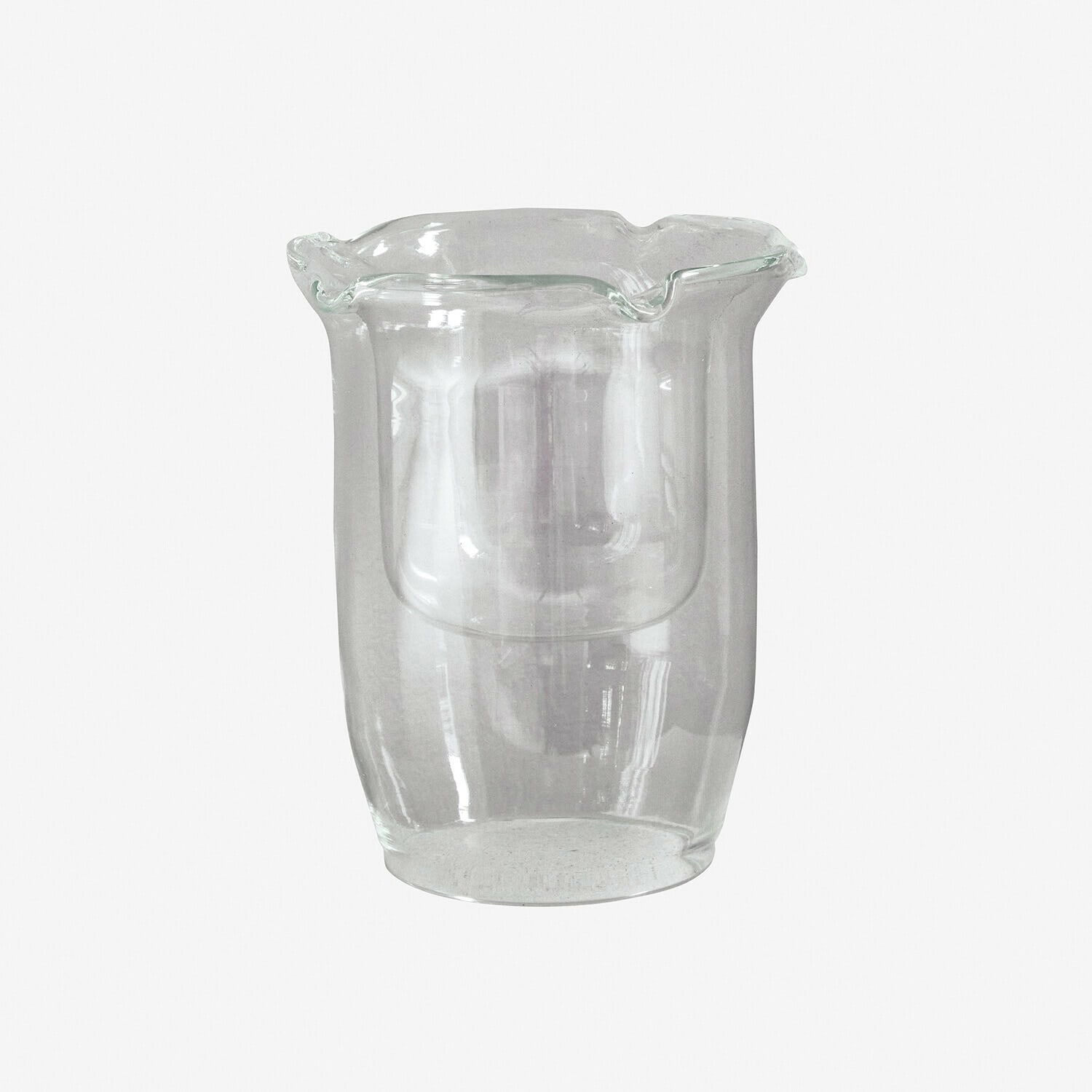 Portalumino Bellevoire Vaso in vetro trasparente con bordo irregolare, decorazione d'interni, vetro chiaro