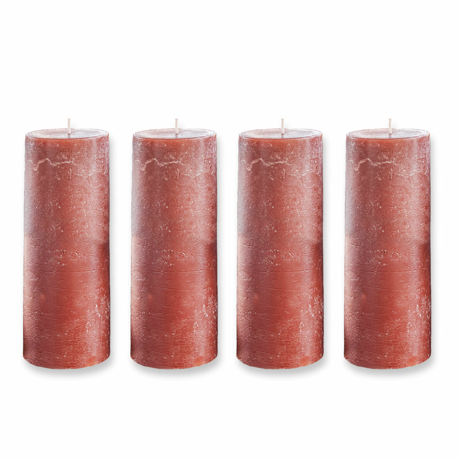 rosso ruggine Set di 4 candele rustiche color ruggine per decorazione d'interni e aromaterapia