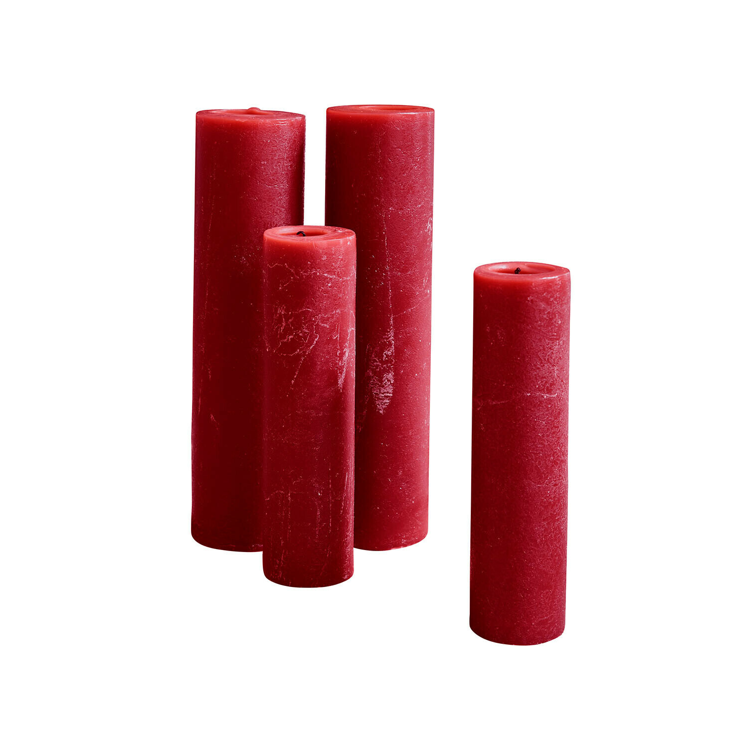 rosso Set di 4 candele rosse Avinal in cera, decorazione per interni, candele decorative