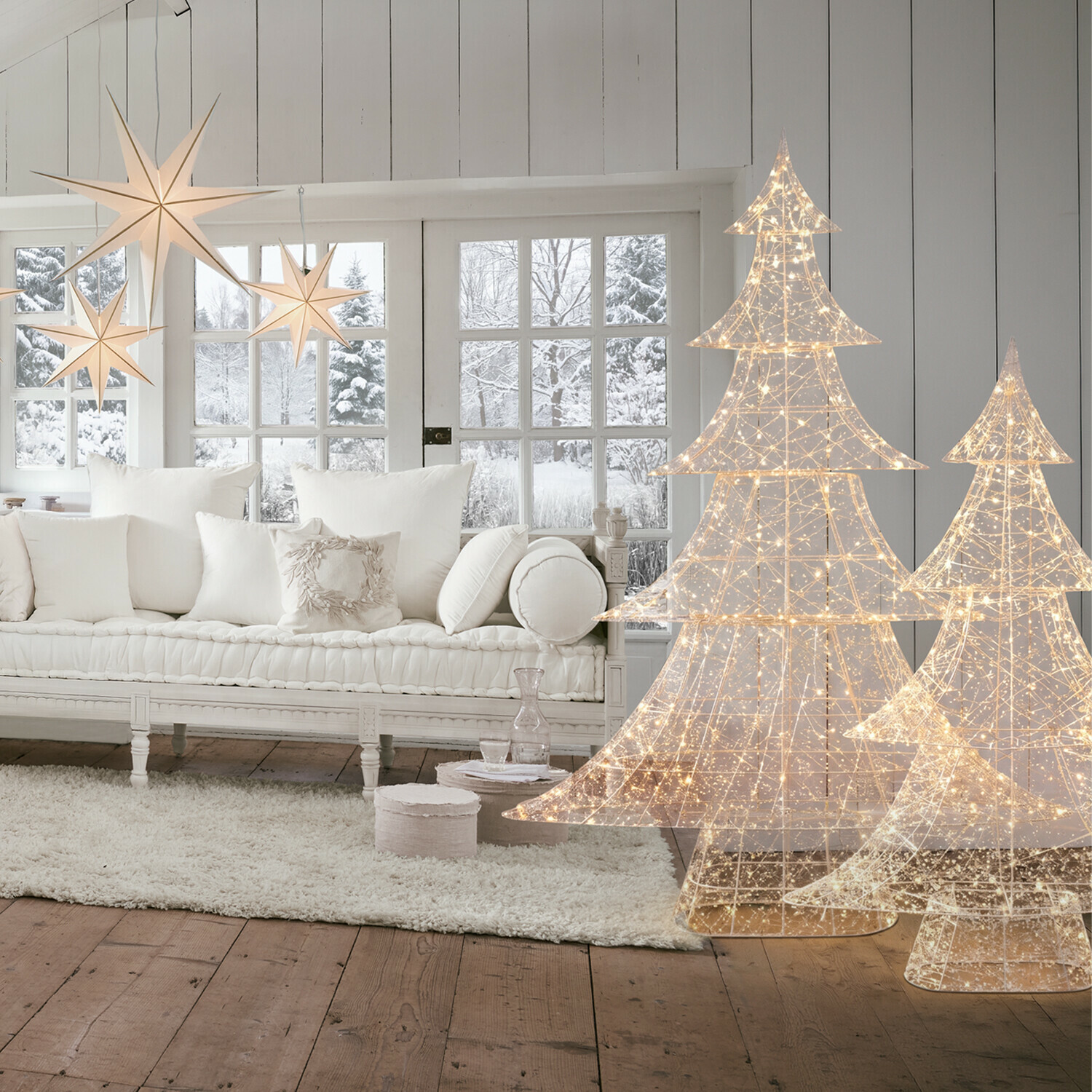 Coppia di alberi di Natale a LED Frosthem