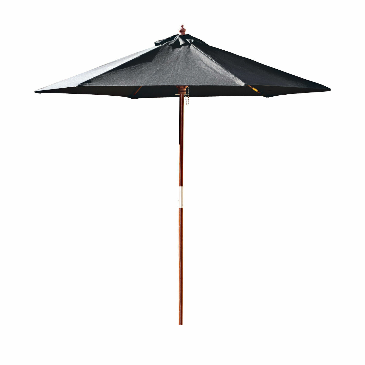nero Ombrellone da giardino nero Enfield con palo in legno, protezione solare per terrazza o giardino