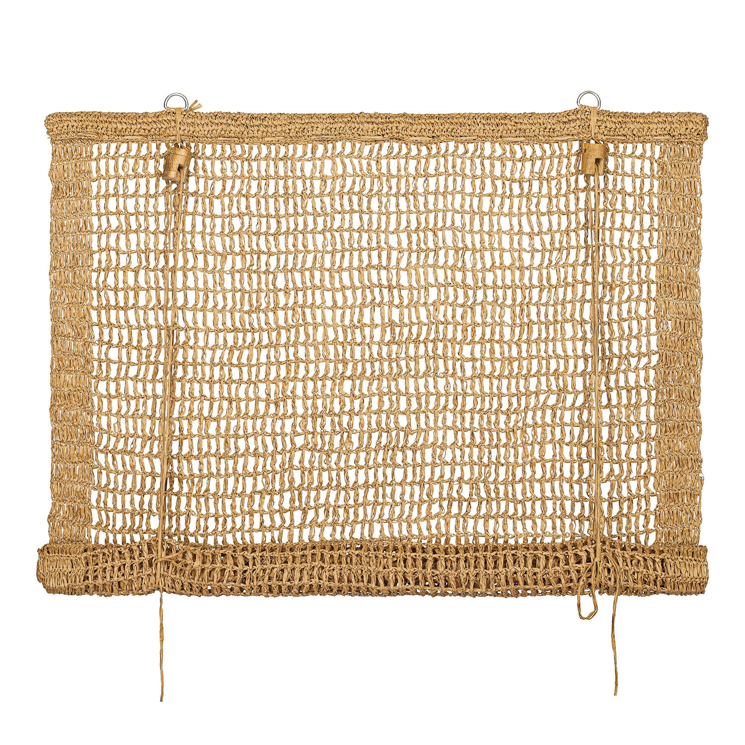 Tenda avvolgibile Ivellas Tappeto beige naturale in materiale intrecciato con motivo aperto, decorazione per interni e pavimenti