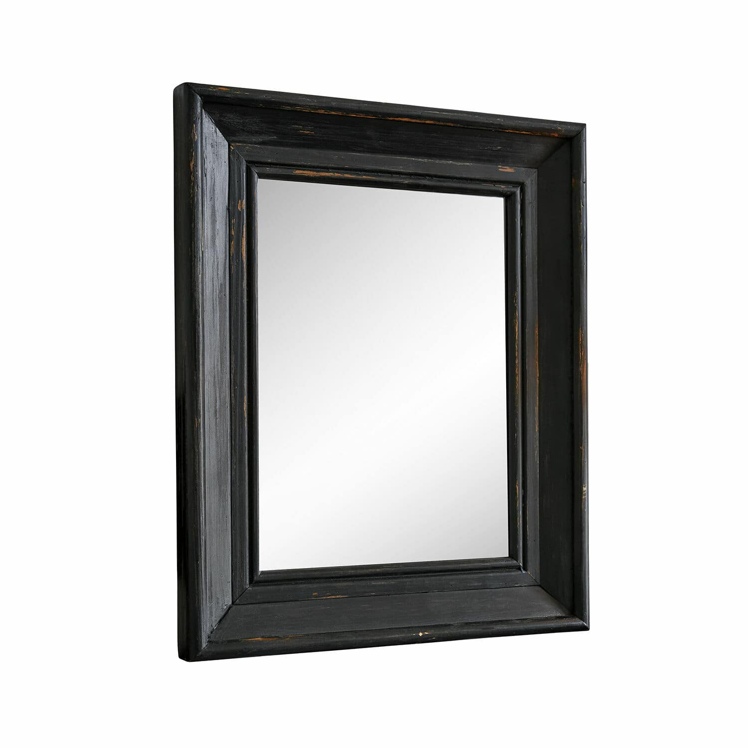 Specchio Orlise Specchio quadrato con cornice in legno nero invecchiato per decorazione d'interni