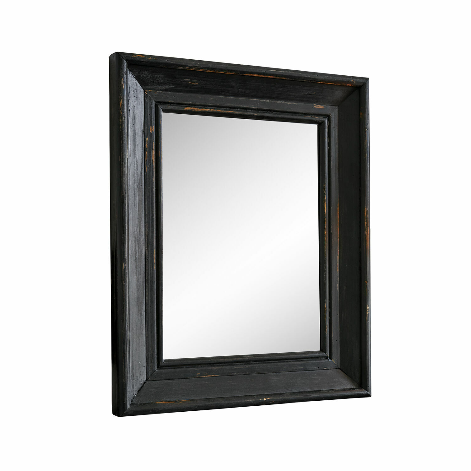 Specchio Orlise Specchio quadrato con cornice in legno nero invecchiato per decorazione d'interni
