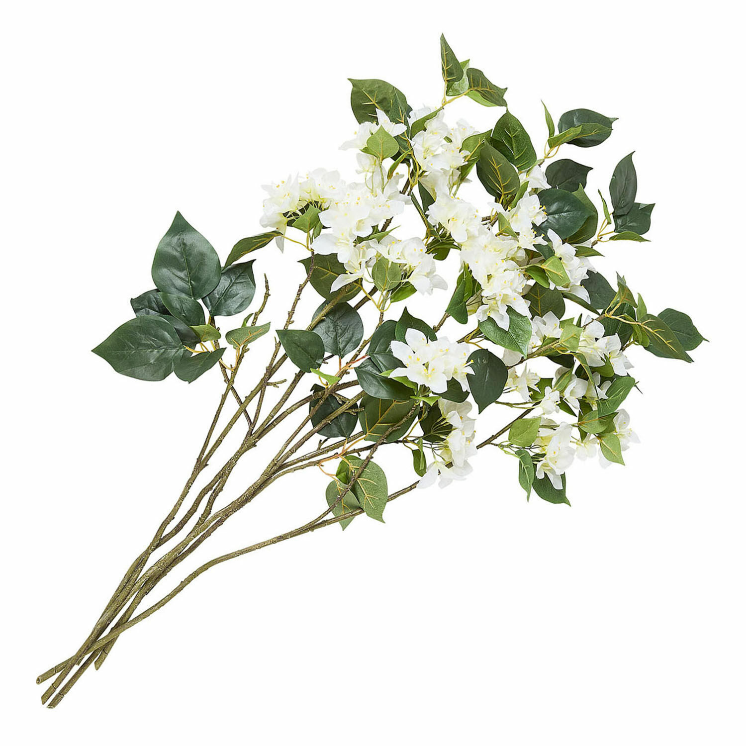Set di 6 fiori decorativi Nireval Mazetto di fiori bianchi artificiali con foglie verdi per decorazione d'interni