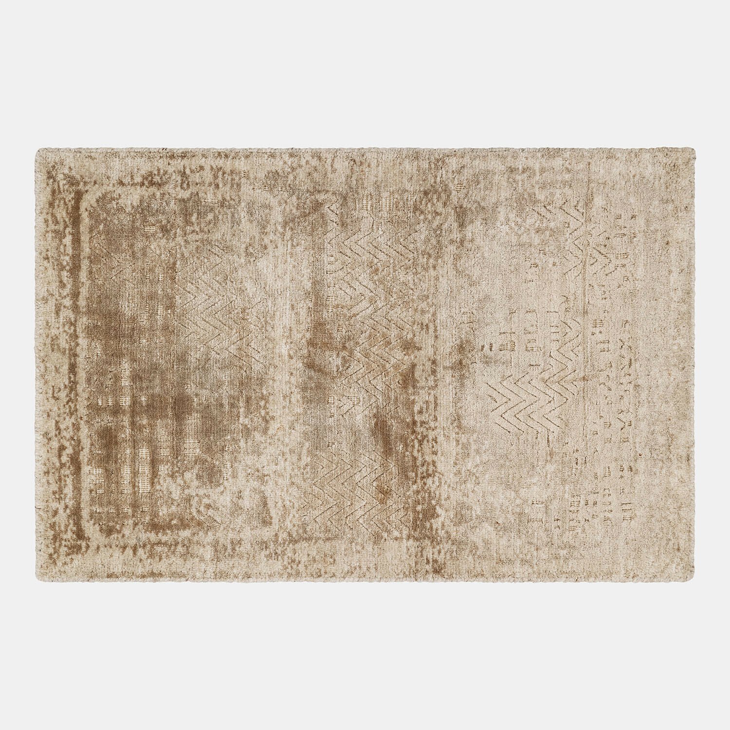 Tappeto Ashmere Tappeto beige in materiale morbido con motivo geometrico sottile, ideale per il soggiorno