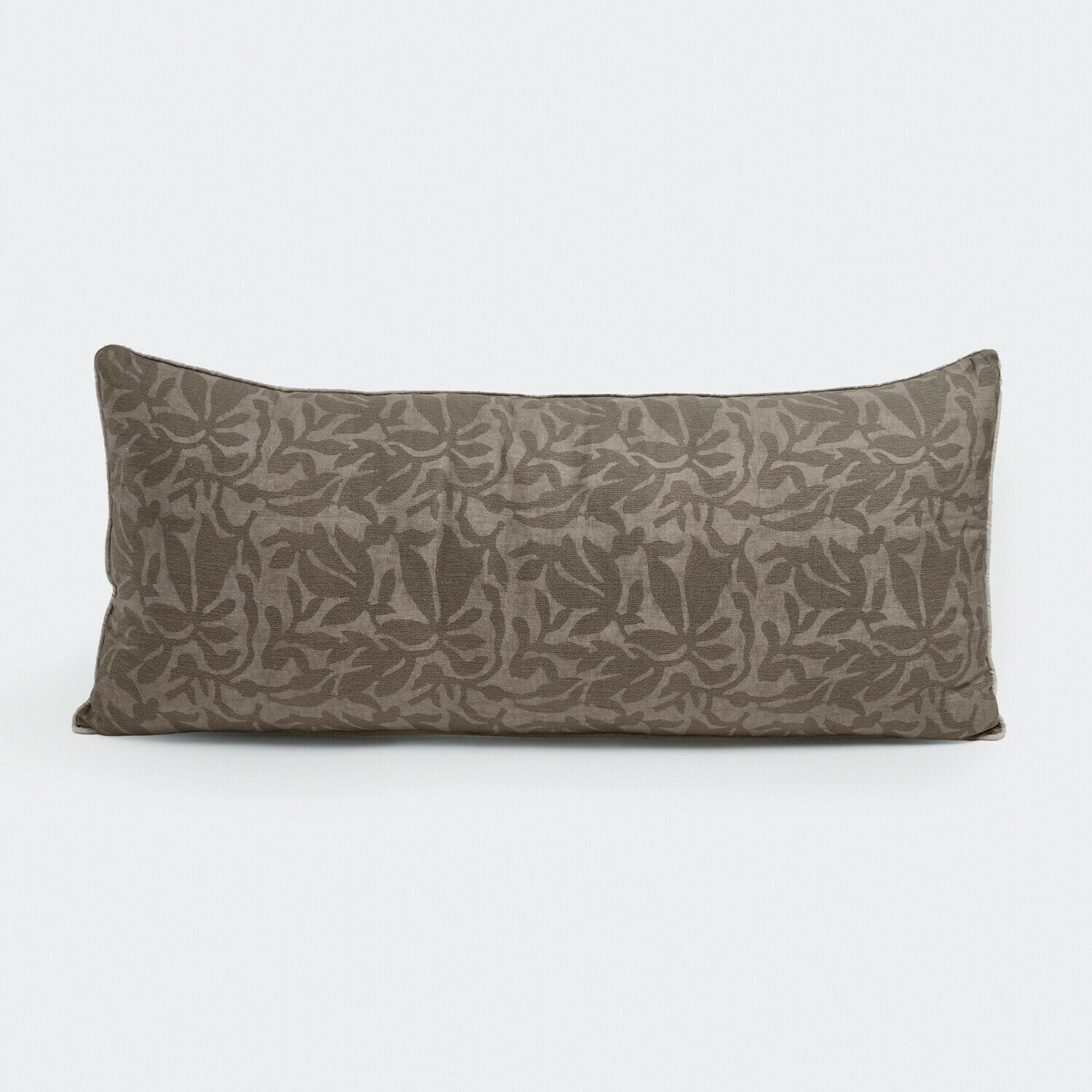 Cuscino Rosamound Cuscino decorativo rettangolare in tessuto marrone con motivo foglie, morbido ed elegante per il soggiorno