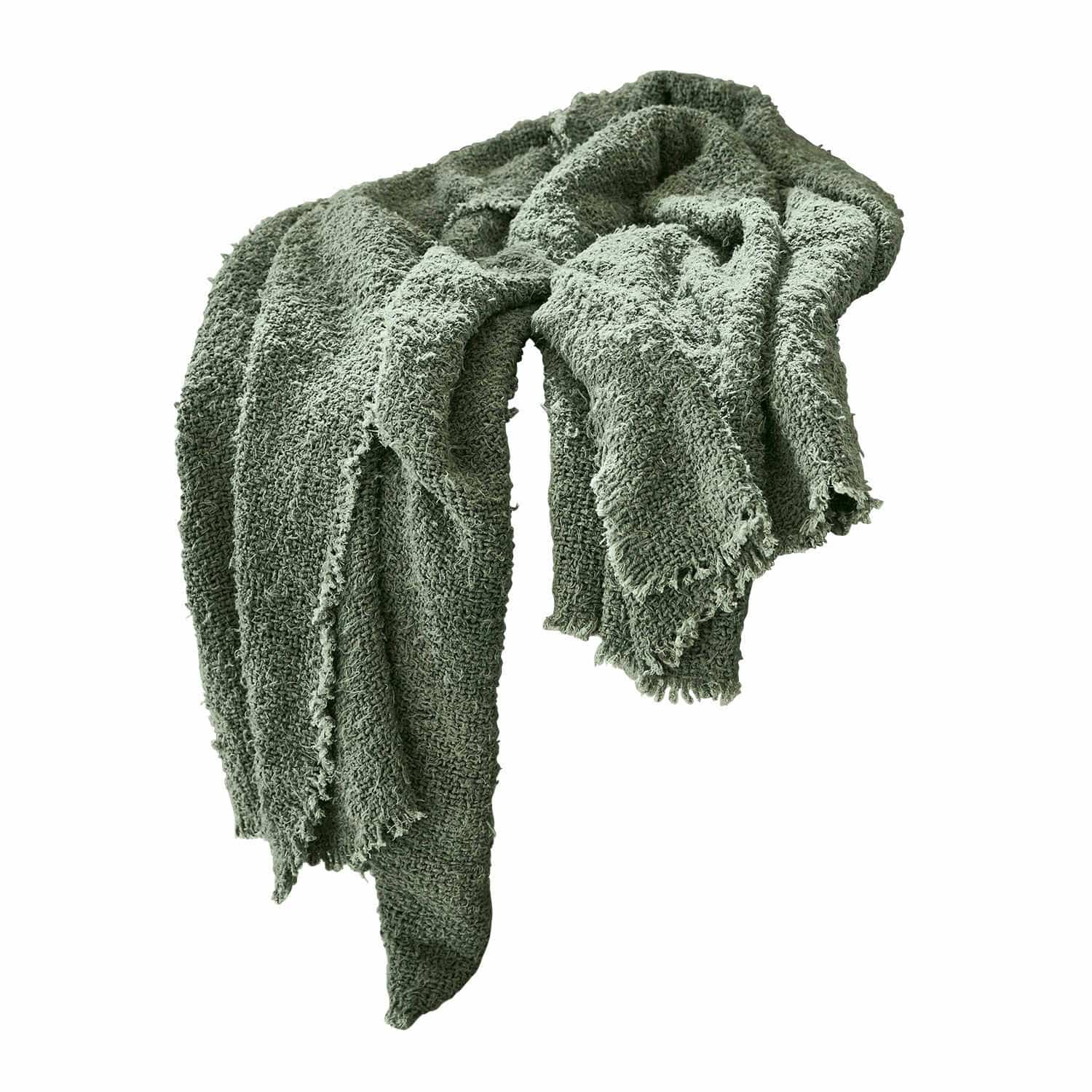 Plaid Juliana Sciarpa verde morbida in cotone a maglia larga, perfetta per giornate fresche e look casual