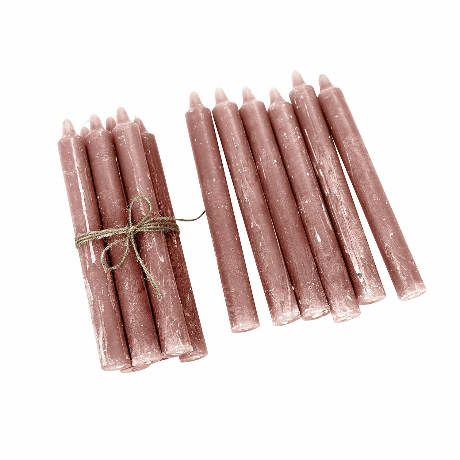 rosa Set da 12 candele rosa Bauceau in cera, accessorio decorativo elegante per interni