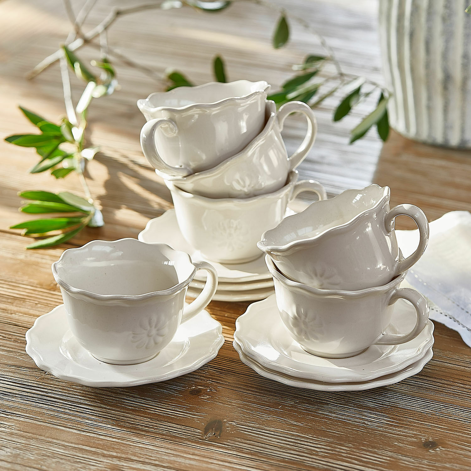 Set di 6 tazze con piattino Mallevesse