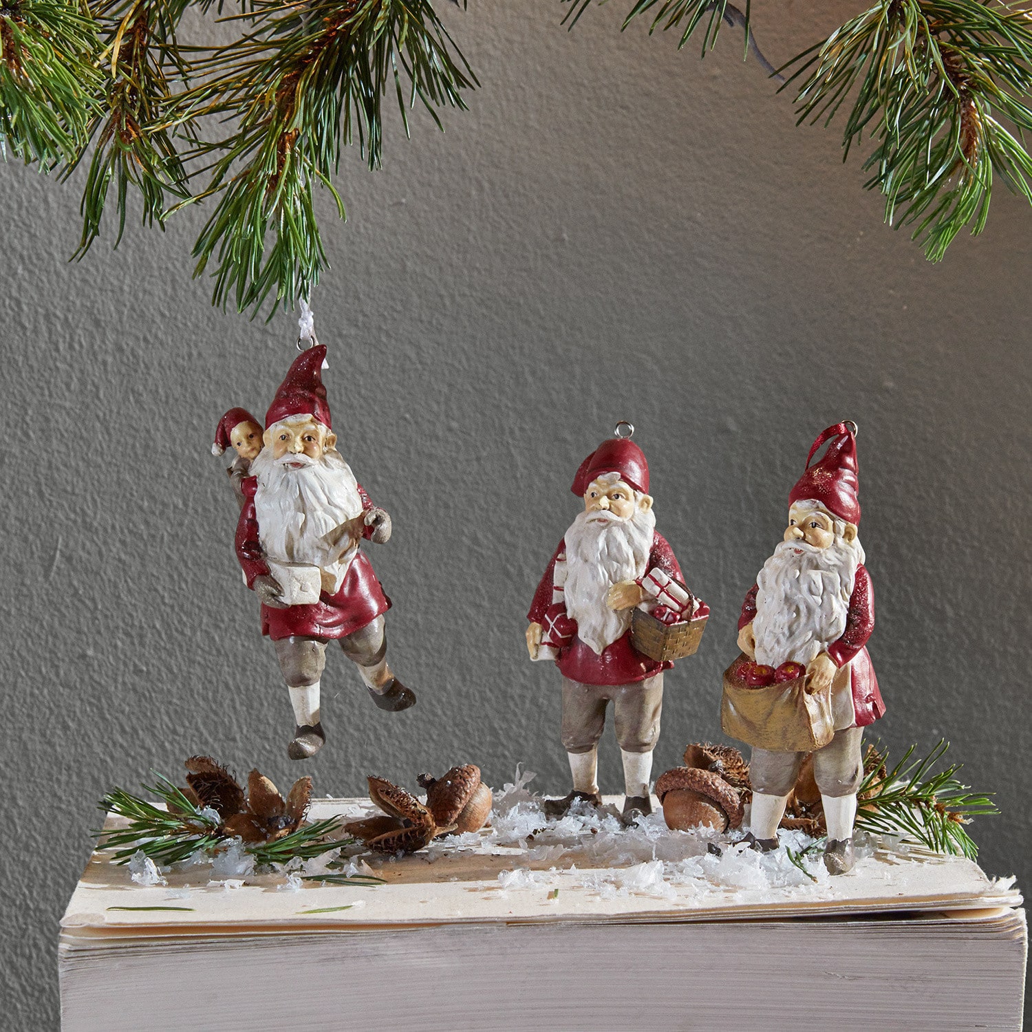 Set di 3 decorazioni da appendere Wichtel