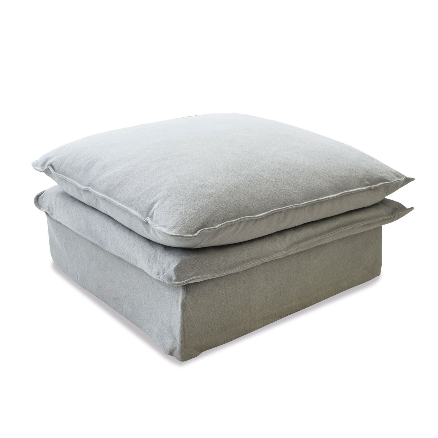 Pouf Curdis grigio in materiale morbido, seduta comoda per soggiorno o camera