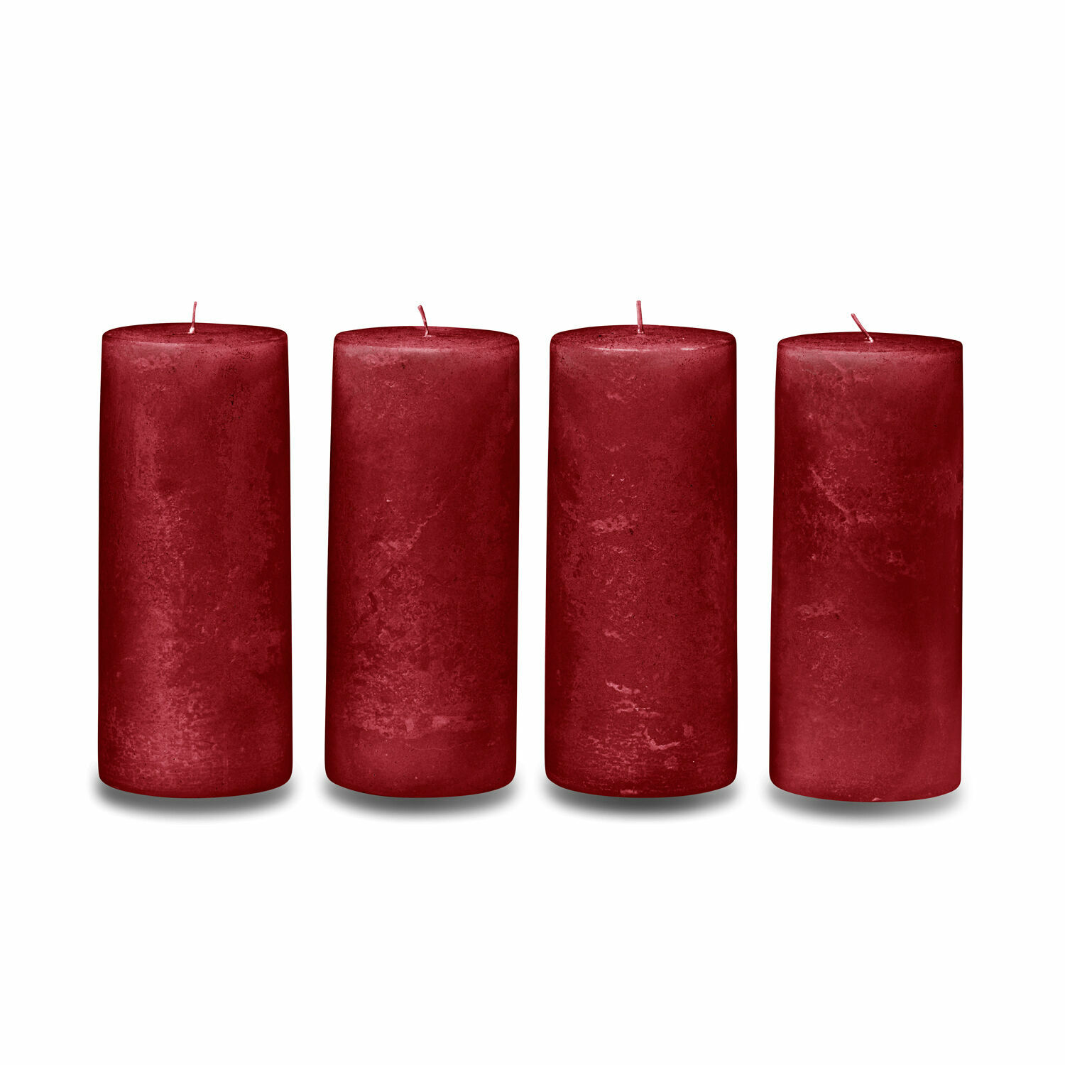 rosso Set di 4 candele rosse in cera, decorazione classica per interni
