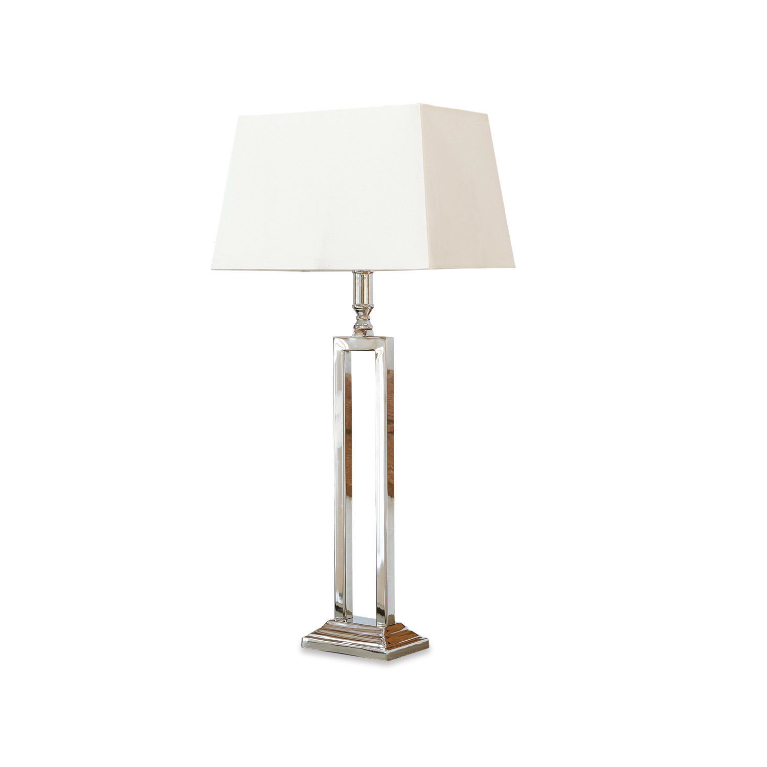 Lampada da tavolo Kinshaa Lampada da tavolo elegante con base in metallo e paralume bianco per soggiorno e camera