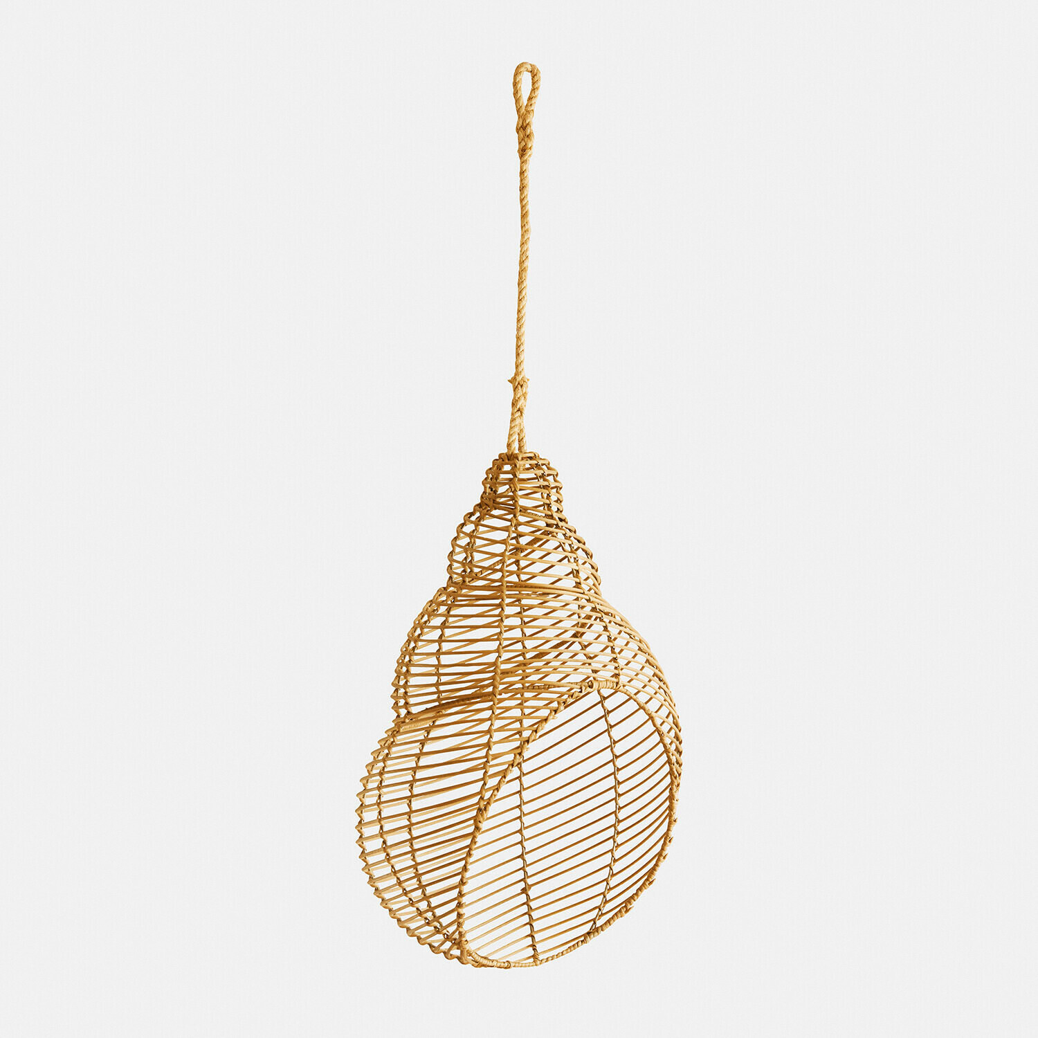 Paralume Zolaira Decorazione sospesa in rattan naturale color chiaro, leggera e decorativa per interni e giardini