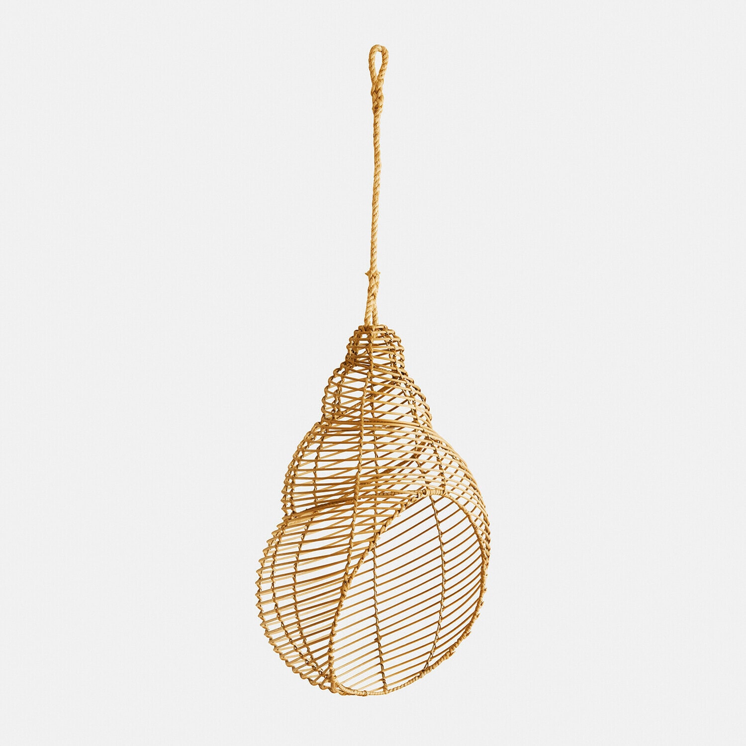 Paralume Zolaira Decorazione sospesa in rattan naturale color chiaro, leggera e decorativa per interni e giardini