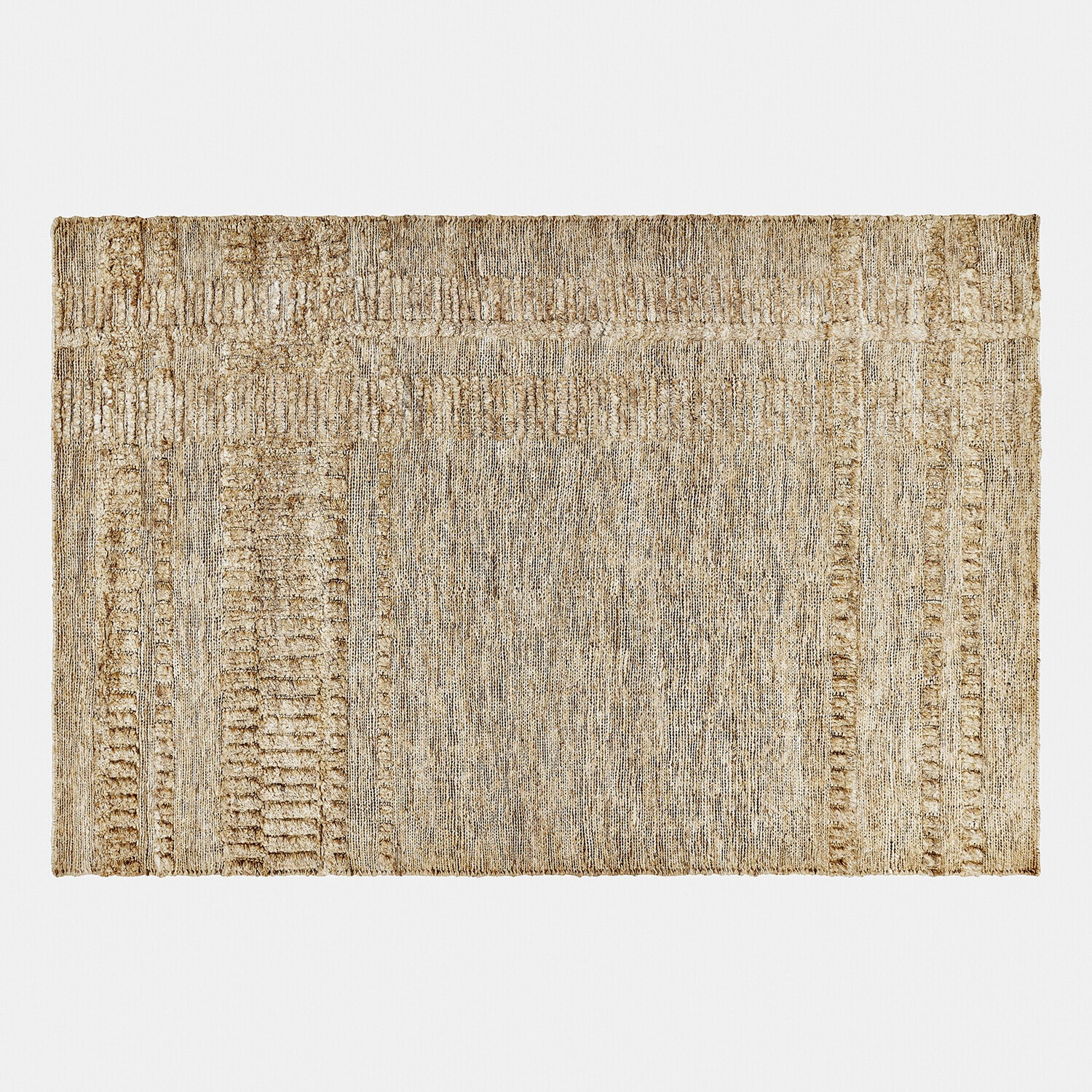 Tappeto Lorianza Tappeto beige in materiale naturale con motivo geometrico, ideale per soggiorno e decorazione d'interni