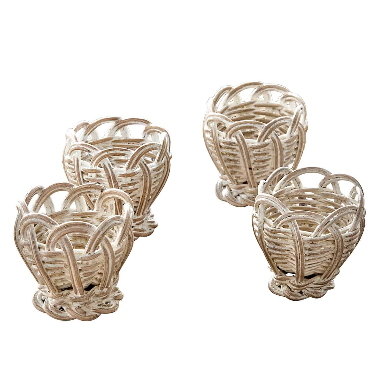 Set di 4 portauova in rattan Minouvelle