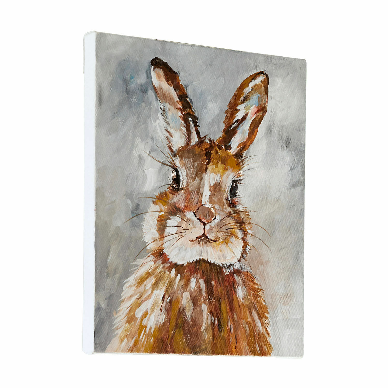 Quadro Magnus Quadro su tela con coniglio marrone su sfondo grigio, decorazione da parete per soggiorno.