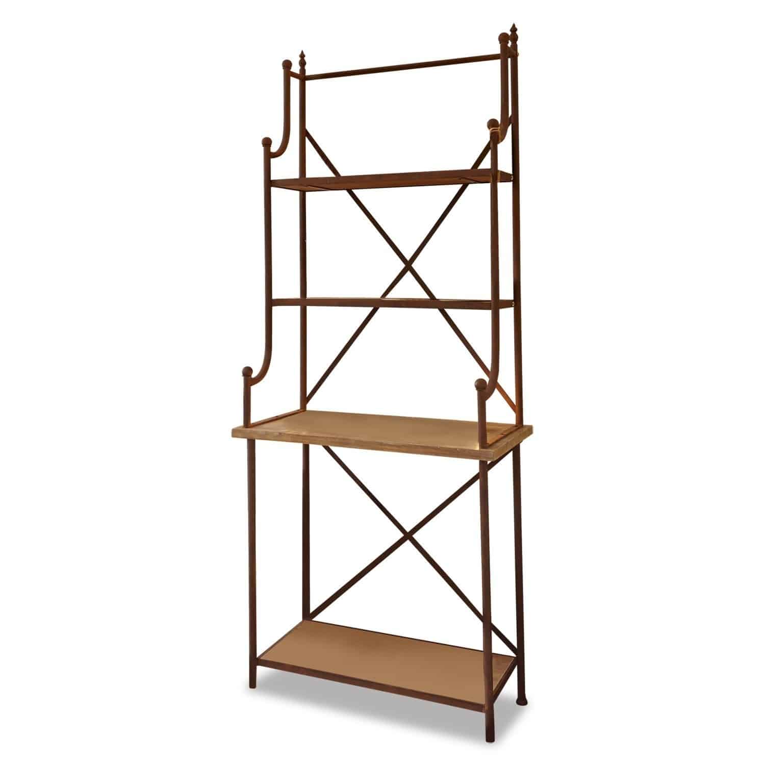 Scaffale Newton Scaffale in metallo marrone con tre ripiani per conservare e decorare gli interni