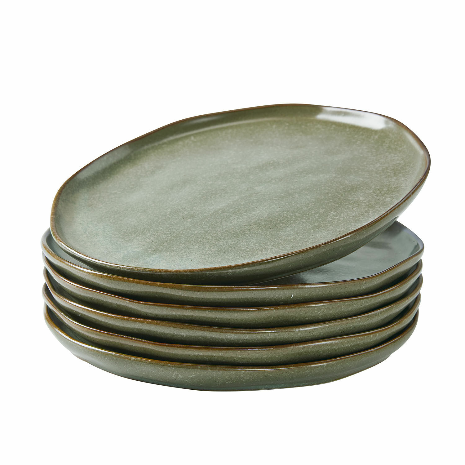 turchese/marrone Set di 6 piatti in ceramica Biarritz turchese e marrone per la tavola