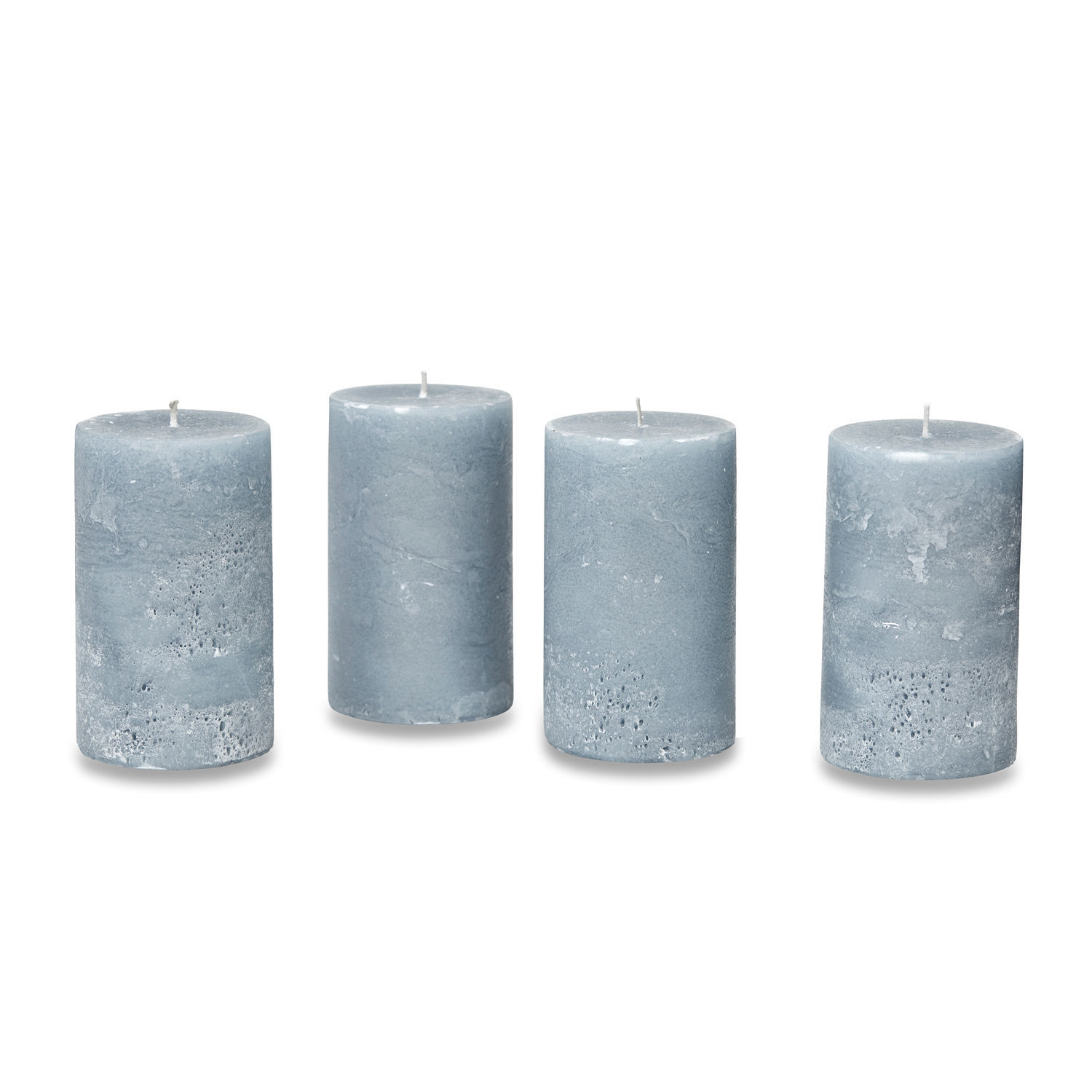 blu grigio Set di 4 candele cilindriche Braga grigio blu per decorazioni d'interni