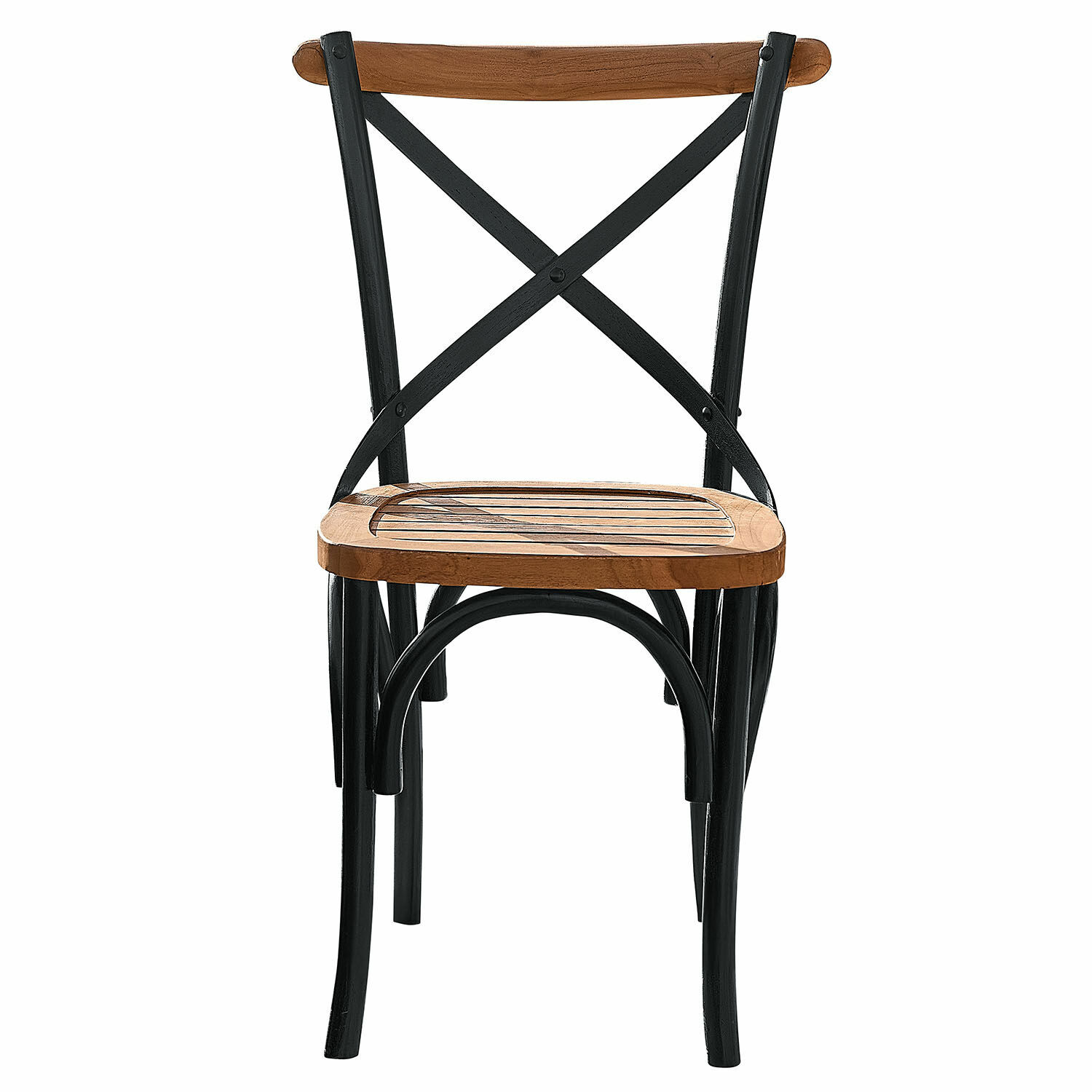 nero/marrone Sedia Kirkdale in metallo nero e legno marrone, stile industriale per sala da pranzo