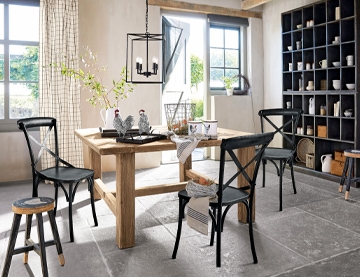 Moderna cucina country in nero