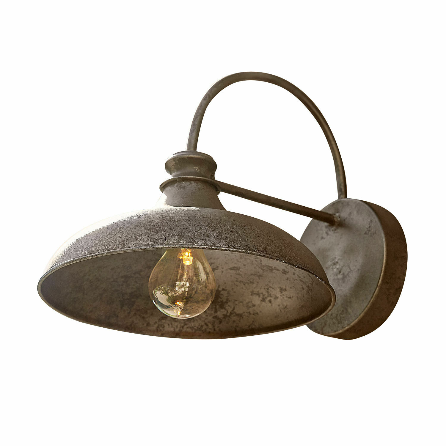 Lampada da parete a LED Chassorin Applique da parete in metallo grigio stile vintage con lampadina visibile, illuminazione decorativa