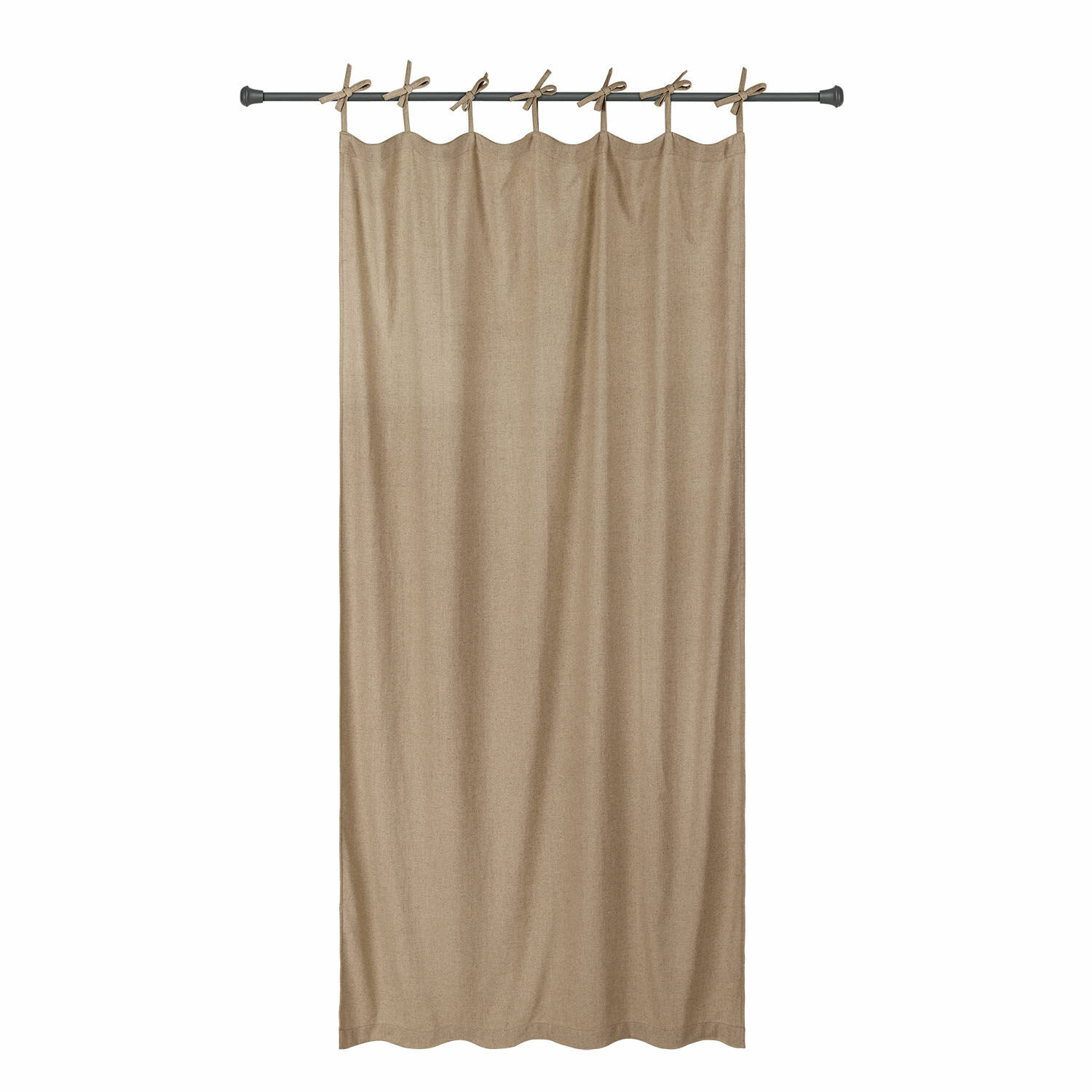 Tenda Seleneia Tenda beige in cotone con lacci per bastone, decorazione semplice per finestra